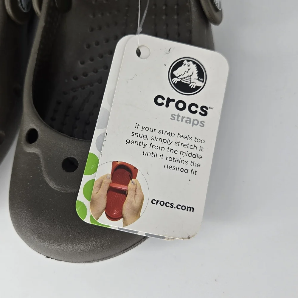 CROCS Girls Brown Mary Jane Clog Sandals with Strap